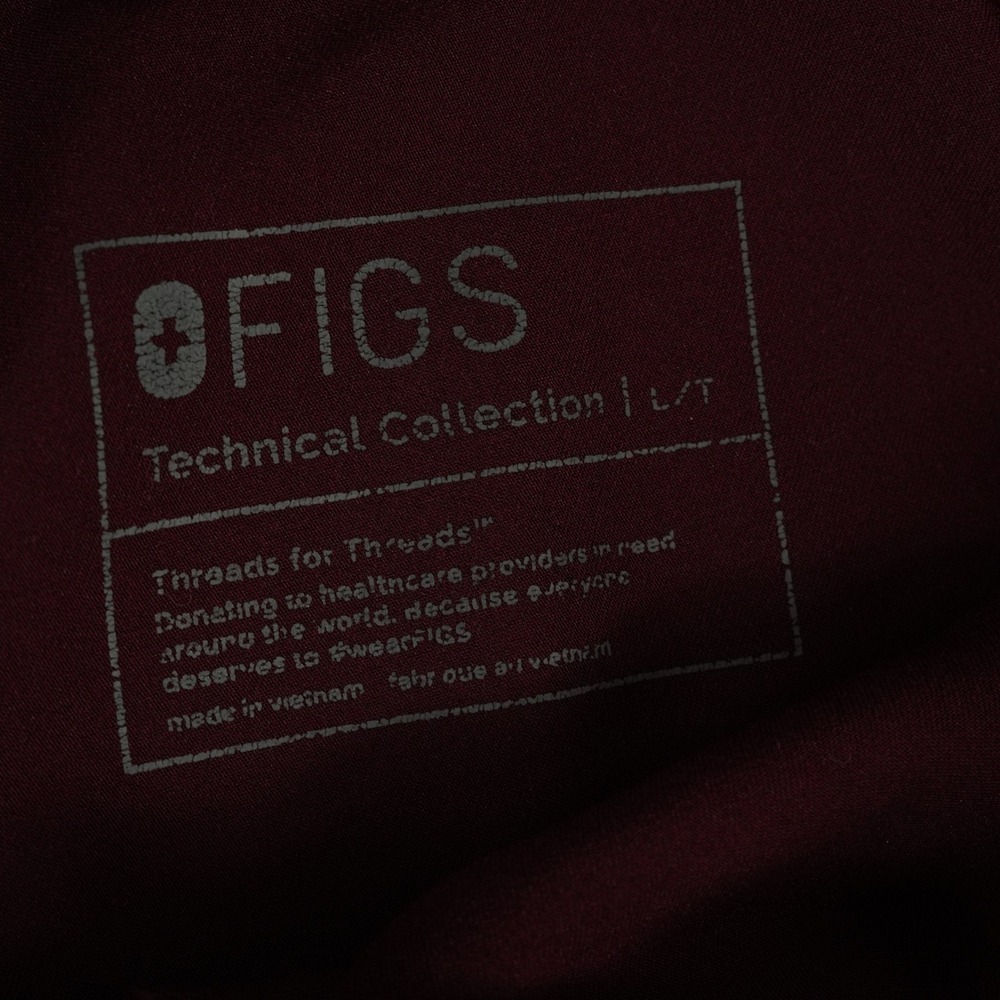 FIGS Kade Straight-Leg Scrub Pant Womens Large Tall Burgundy Medical T21004T - Picture 5 of 11